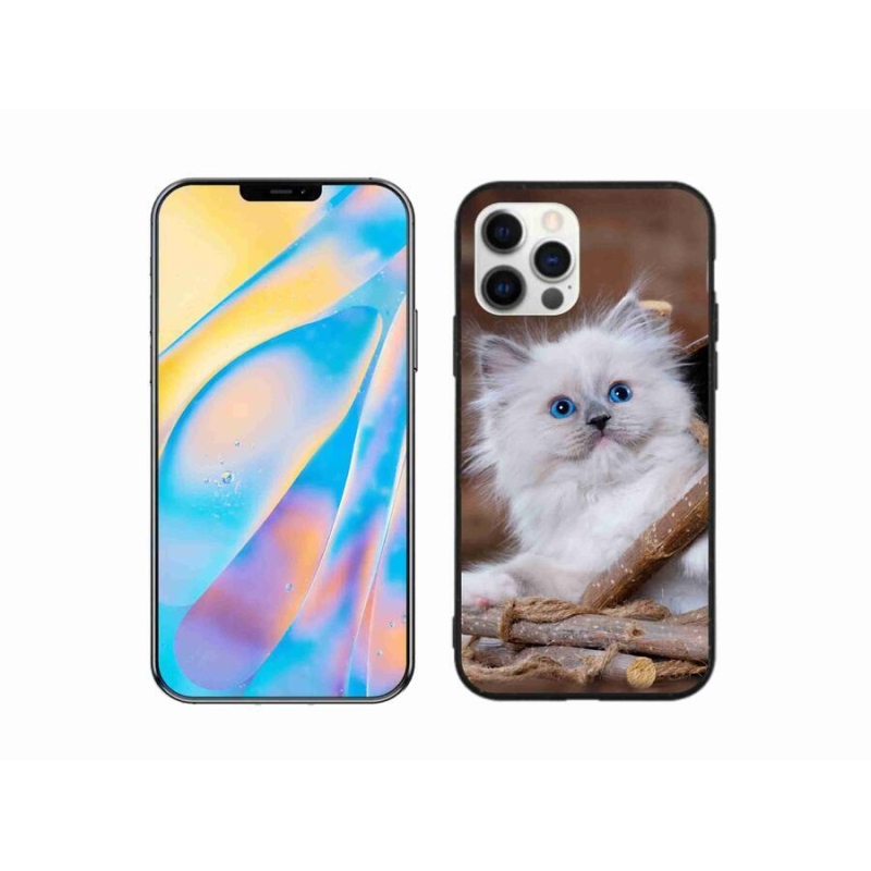 Zselés borítás mmCase iPhone 12 Pro készülékhez - fehér cica