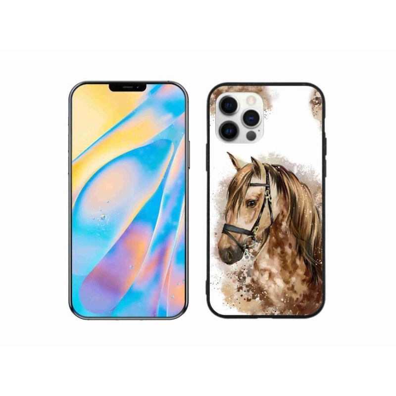 Zselés borítás mmCase iPhone 12 Pro készülékhez - barna rajzfilm ló