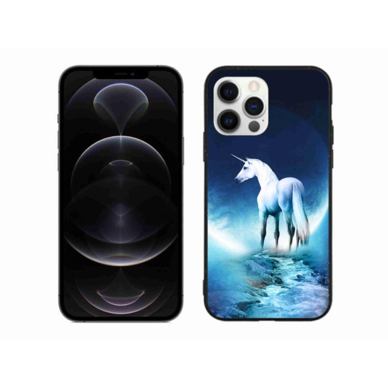 Zselés borítás mmCase iPhone 12 Pro Max készülékhez - fehér egyszarvú