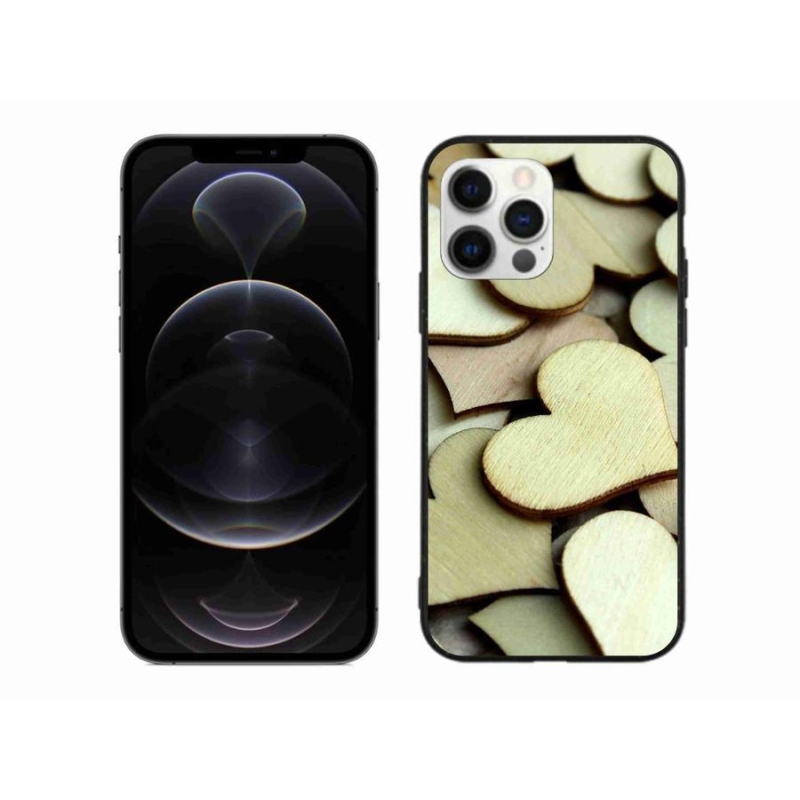 Zselés borítás mmCase iPhone 12 Pro Max készülékhez - fából készült szívek