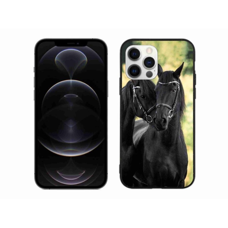 Zselés borítás mmCase iPhone 12 Pro Max készülékhez - két fekete ló