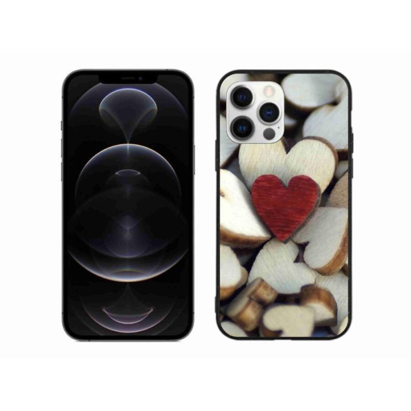 Zselés borítás mmCase iPhone 12 Pro Max készülékhez - gravírozott piros szív