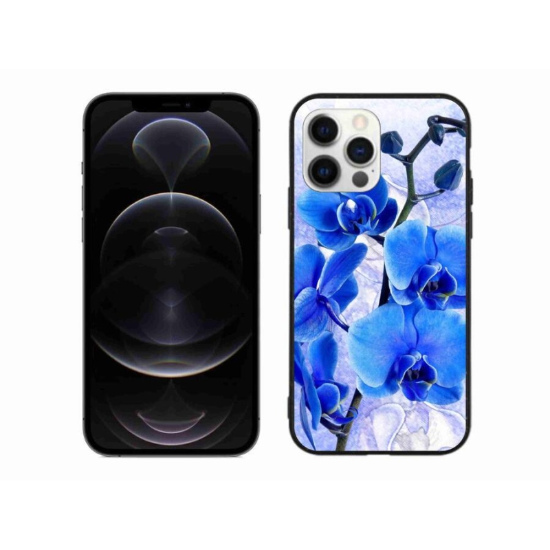 Zselés borítás mmCase iPhone 12 Pro Max készülékhez - kék virágok
