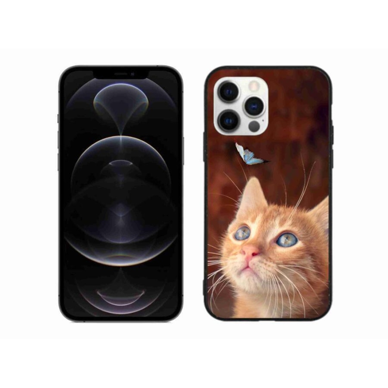 Zselés borítás mmCase iPhone 12 Pro Max készülékhez - pillangó és cica