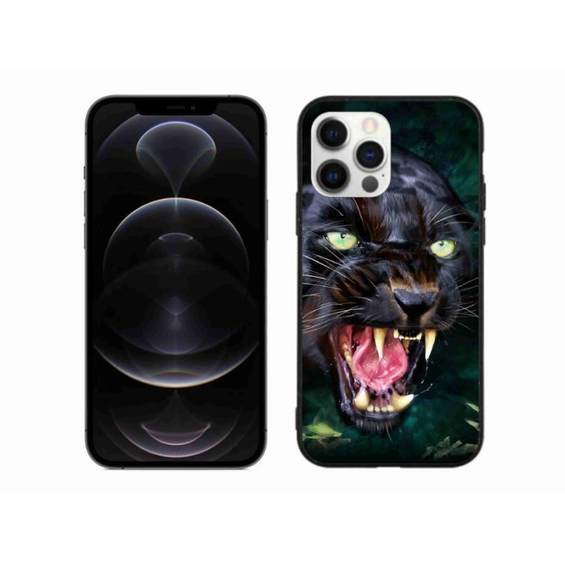 Zselés borítás mmCase iPhone 12 Pro Max készülékhez - dühös fekete párduc
