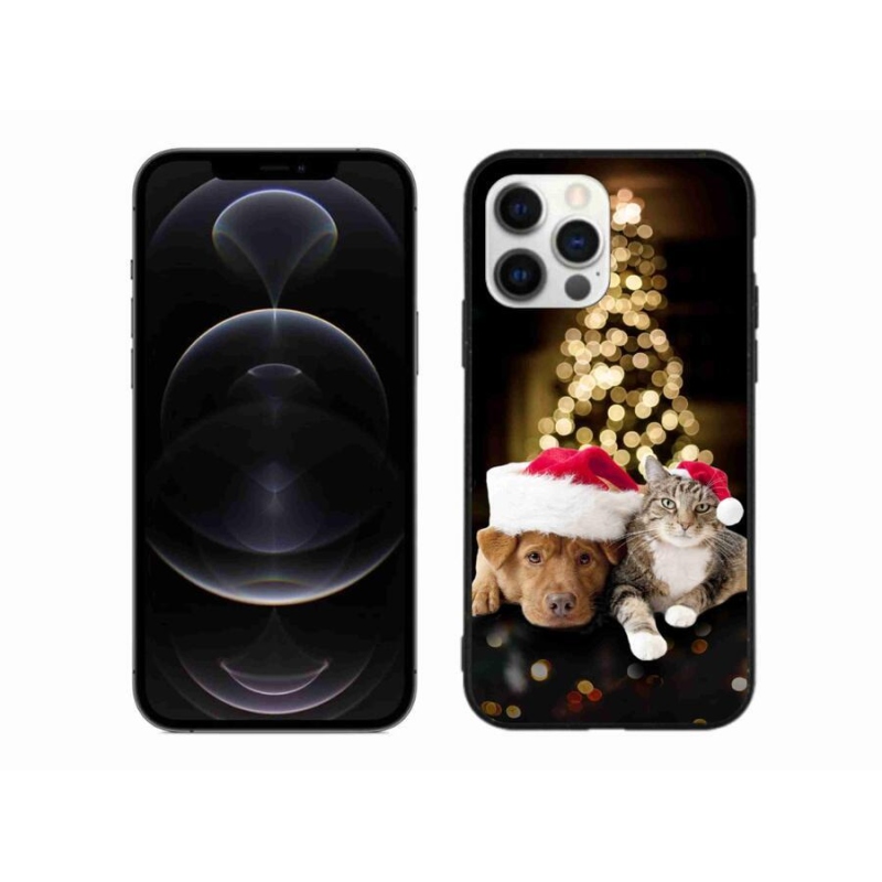 Gél borítás mmCase iPhone 12 Pro Max készülékhez - Karácsonyi kutya és macska