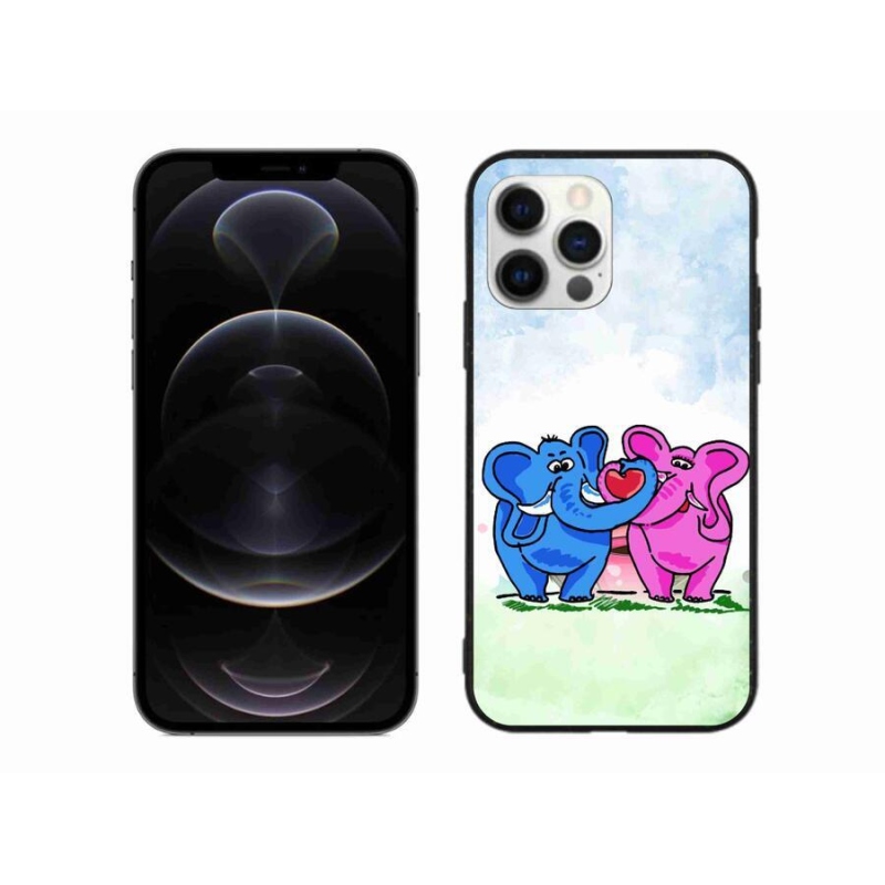 Gél borítás mmCase iPhone 12 Pro Max készülékhez - szerelmes elefántok