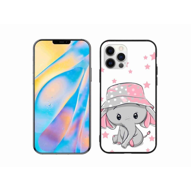 Gél borítás mmCase iPhone 12 készülékhez - rózsaszín elefánt