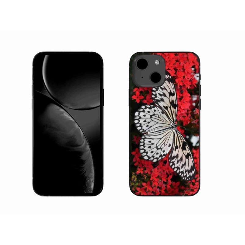 Zselés borítás mmCase iPhone 13 6.1 készülékhez - fekete-fehér pillangó 1