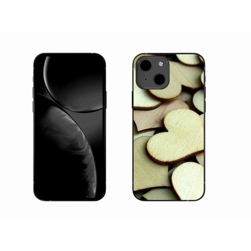 Zselés borítás mmCase iPhone 13 6.1 készülékhez - fából készült szívek