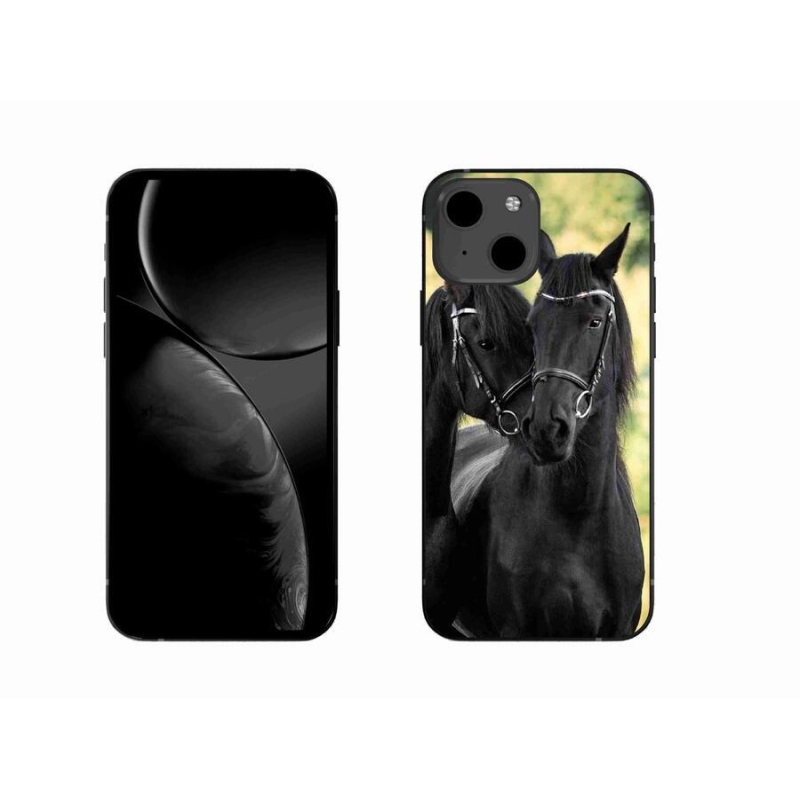 Zselés borítás mmCase iPhone 13 6.1 készülékhez - két fekete ló