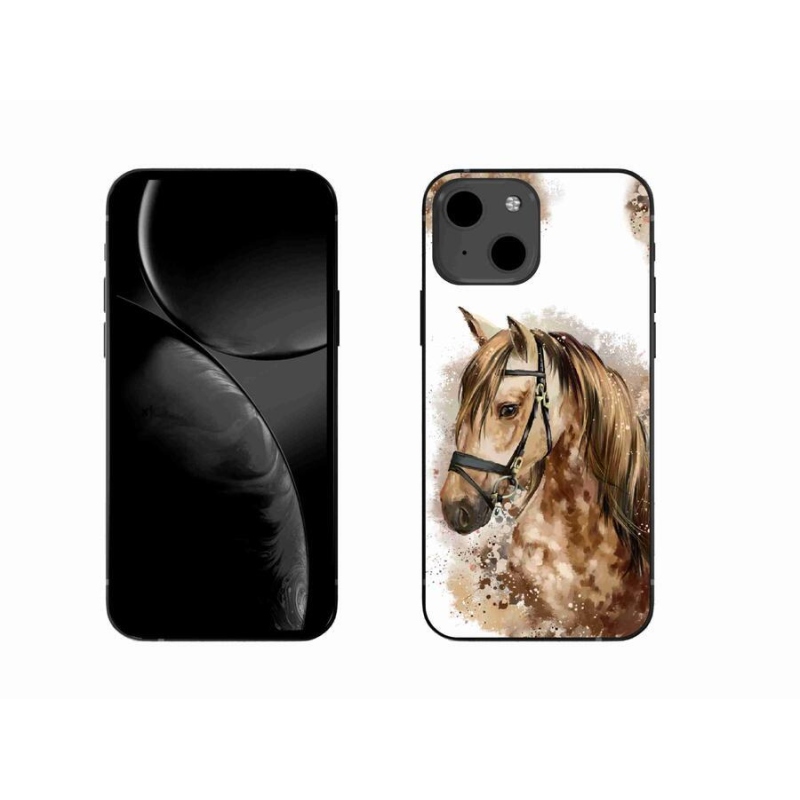Zselés borítás mmCase iPhone 13 6.1 készülékhez - barna rajzfilm ló