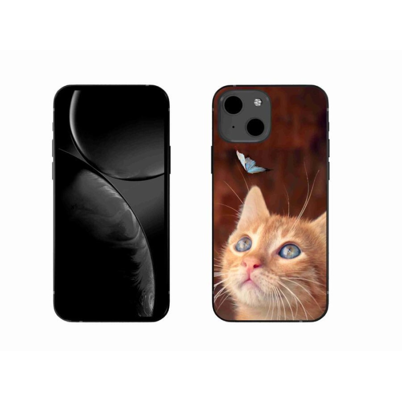 Gél borítás mmCase iPhone 13 6.1 készülékhez - pillangó és cica