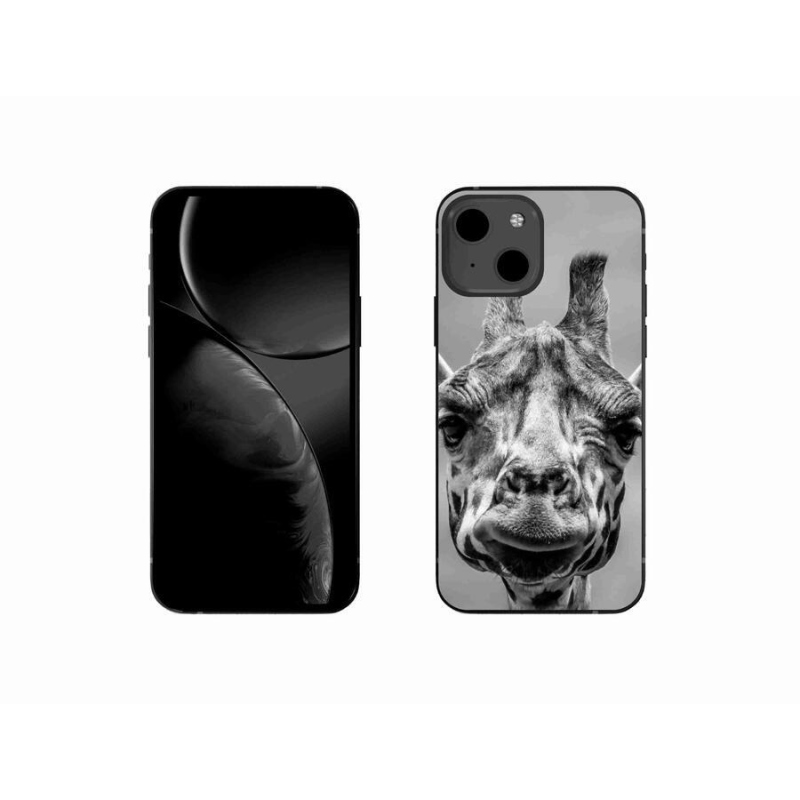 Zselés borítás mmCase iPhone 13 mini 5.4 készülékhez - fekete-fehér zsiráf