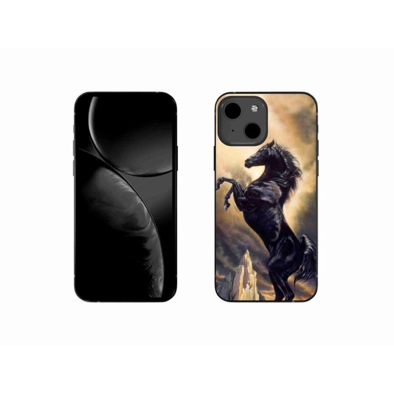 Zselés borítás mmCase iPhone 13 mini 5.4 - fekete rajzfilm lóhoz