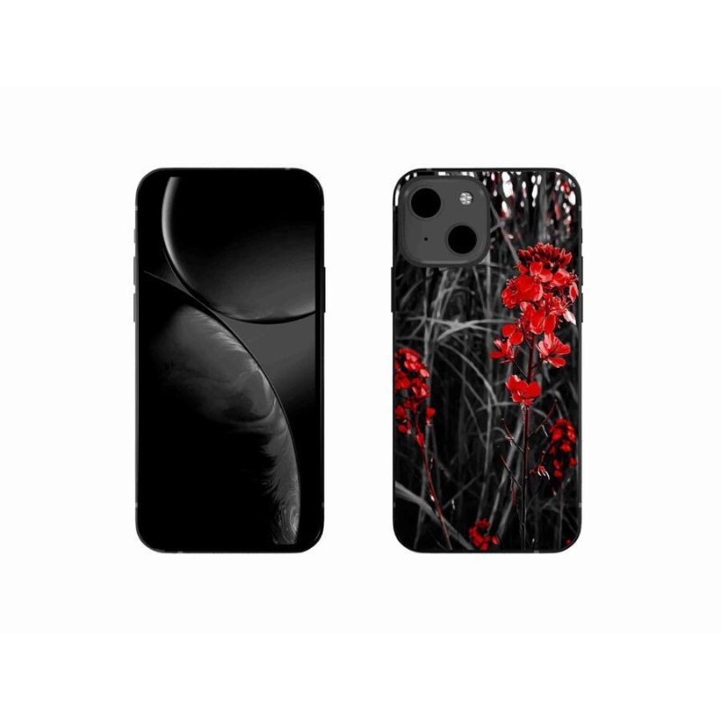 Zselés borítás mmCase iPhone 13 mini 5.4 - piros növényhez