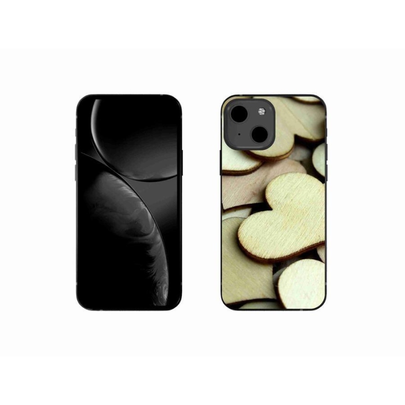 Zselés borítás mmCase iPhone 13 mini 5.4 készülékhez - fából készült szívek
