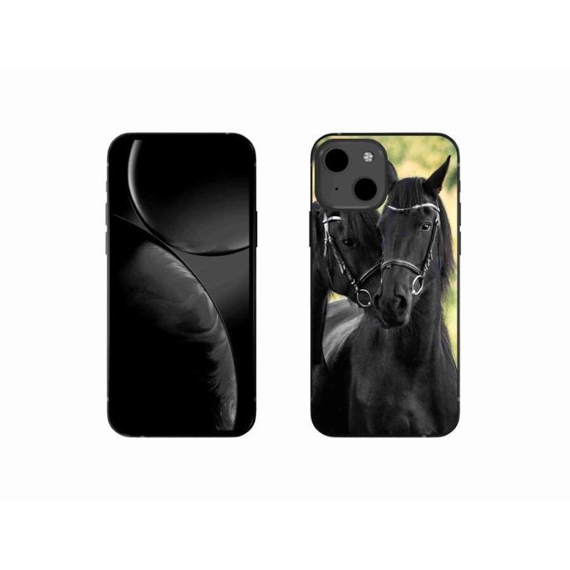 Zselés borítás mmCase iPhone 13 mini 5.4 - két fekete lóhoz