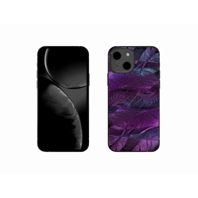 Zselés borítás mmCase iPhone 13 mini 5.4 készülékhez - lila tollak