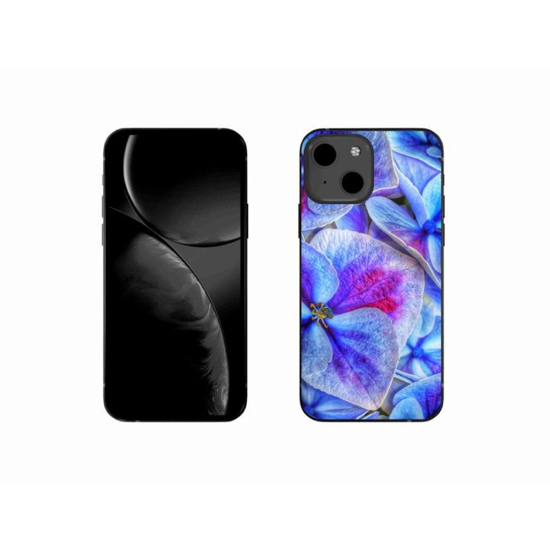 Gél borítás mmCase iPhone 13 mini 5.4 - kék virágok 1
