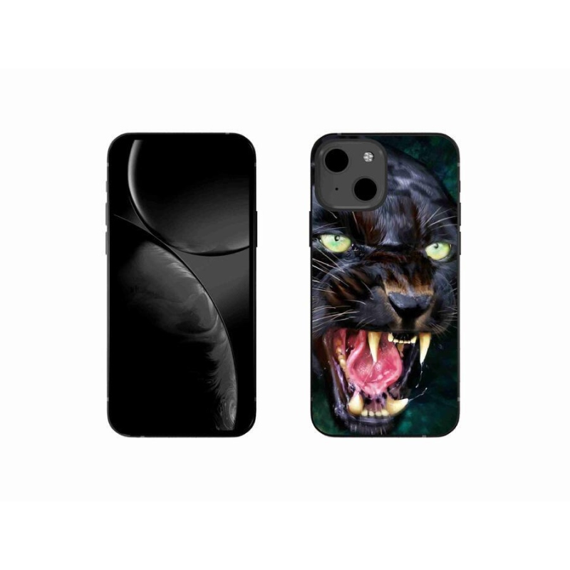 Zselés borítás mmCase iPhone 13 mini 5.4 - dühös fekete párduc számára