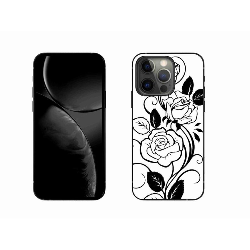 Zselés borítás mmCase iPhone 13 Pro 6.1 készülékhez - fekete és fehér rózsa