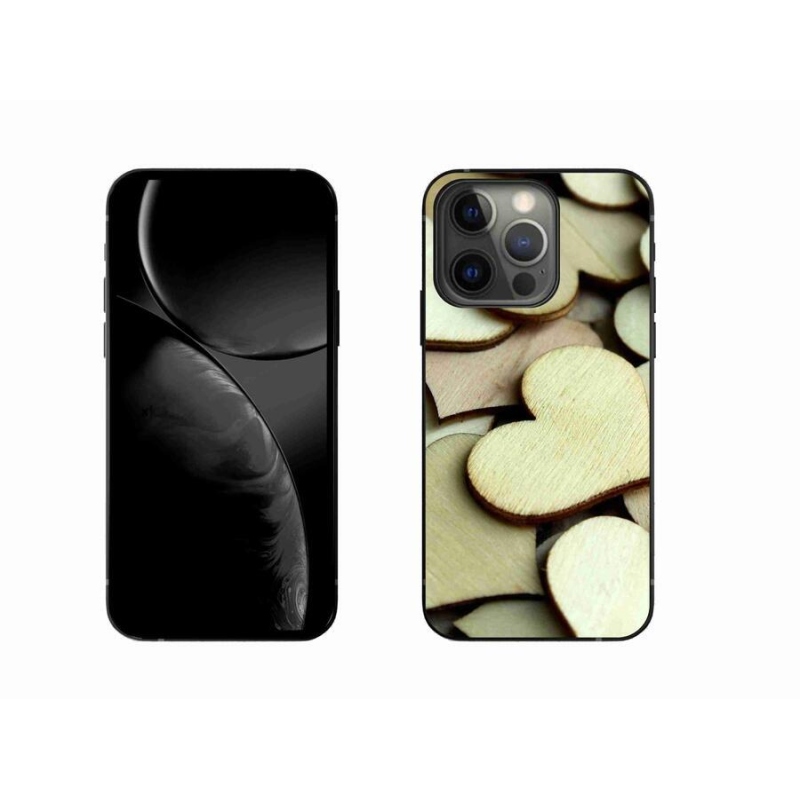 Zselés borítás mmCase iPhone 13 Pro 6.1 készülékhez - fából készült szívek