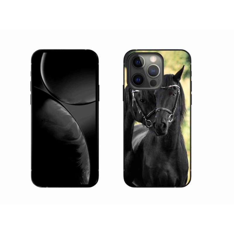 Zselés borítás mmCase iPhone 13 Pro 6.1 készülékhez - két fekete ló