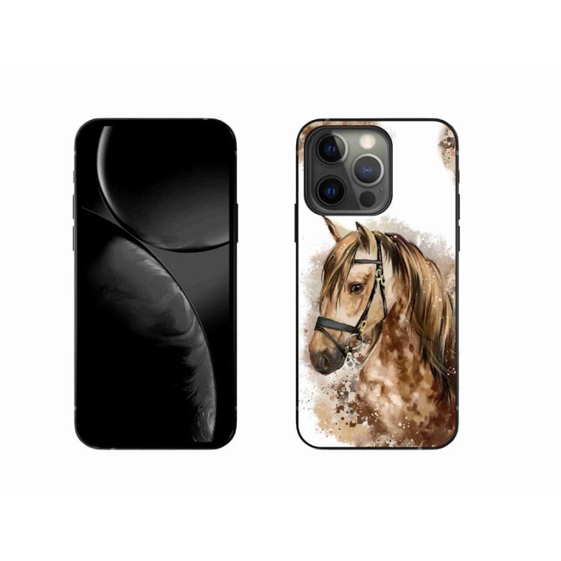 Zselés borítás mmCase iPhone 13 Pro 6.1 készülékhez - barna rajzfilm ló
