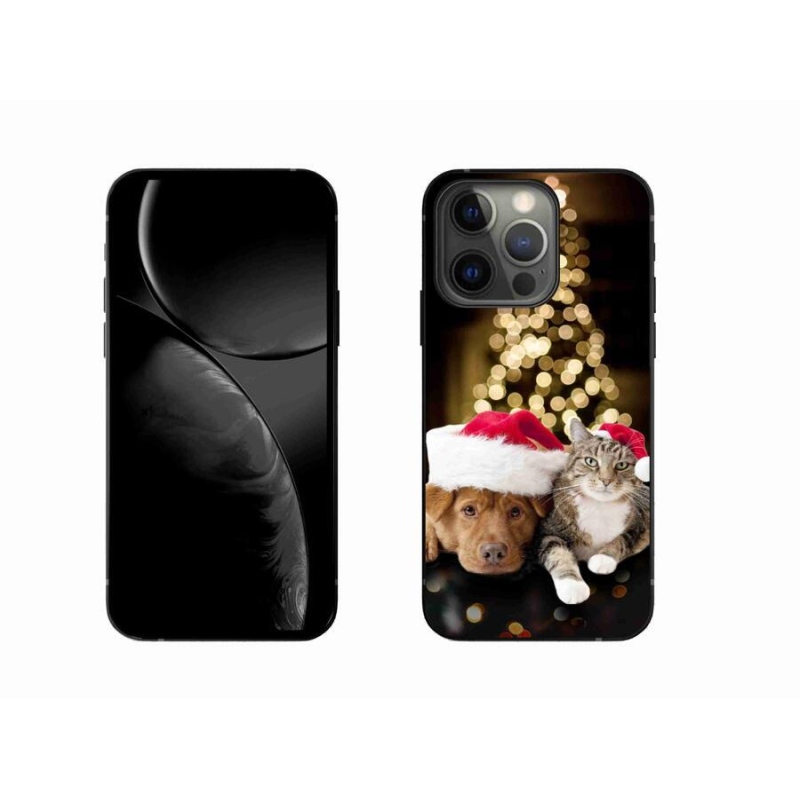 Gél borítás mmCase iPhone 13 Pro 6.1 készülékhez - Karácsonyi kutya és macska