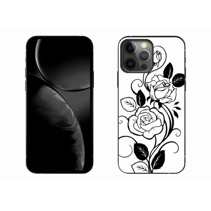 Zselés borítás mmCase iPhone 13 Pro Max 6.7 készülékhez - fekete és fehér rózsa