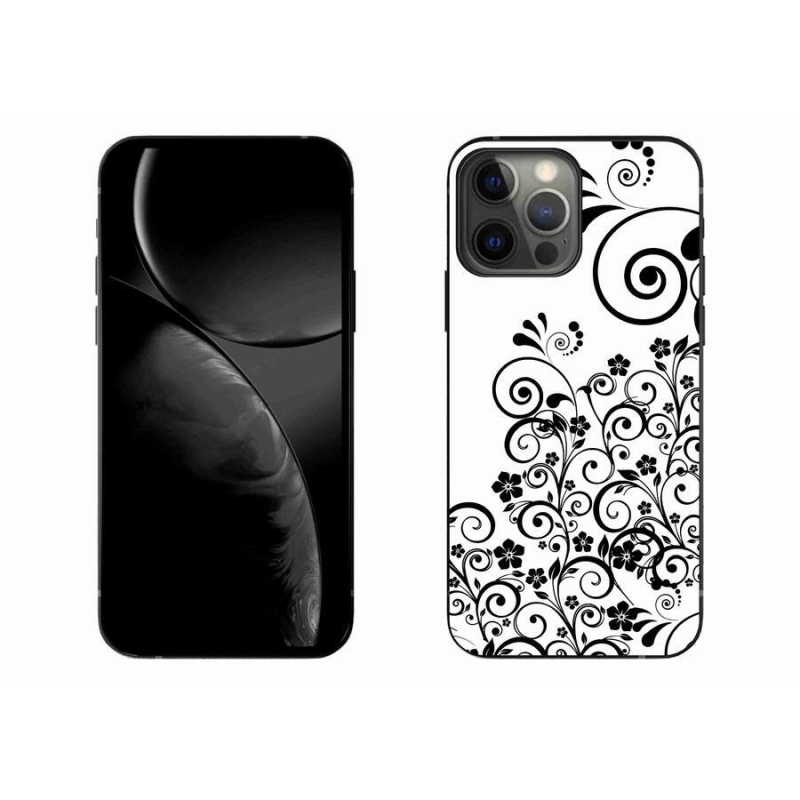 Zselés borítás mmCase iPhone 13 Pro Max 6.7 készülékhez - fekete és fehér virágminták