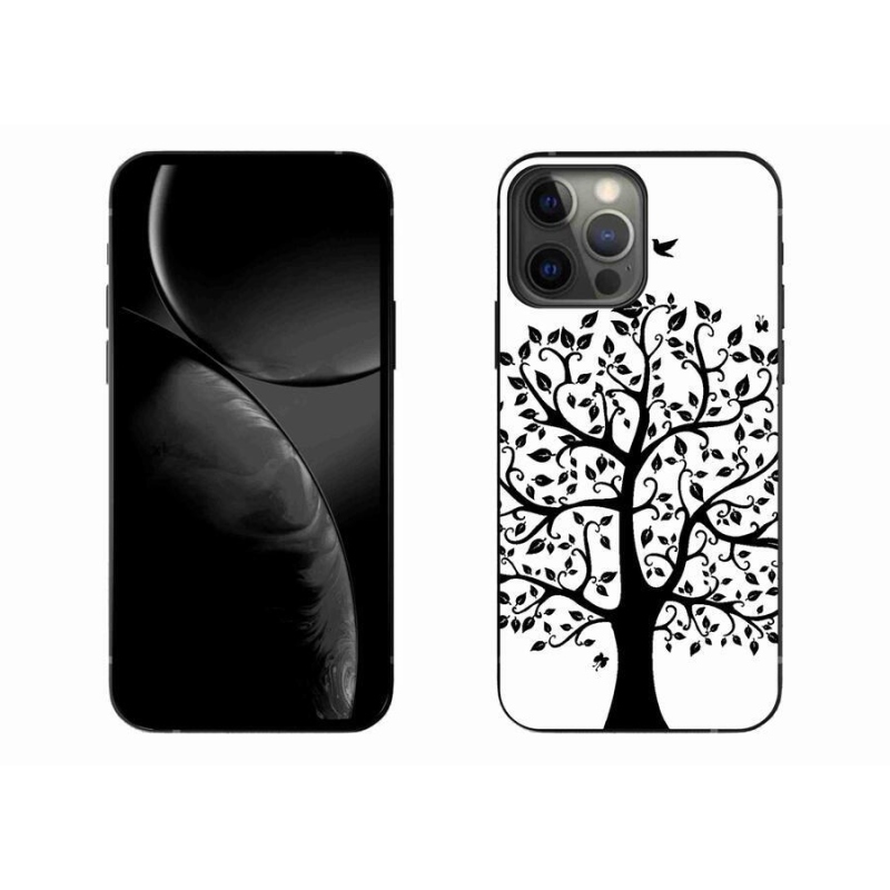 Zselés borítás mmCase iPhone 13 Pro Max 6.7 készülékhez - fekete és fehér fa
