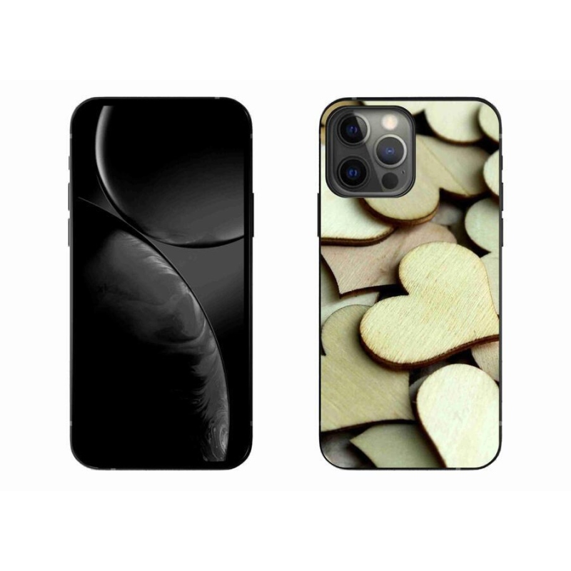 Zselés borítás mmCase iPhone 13 Pro Max 6.7 készülékhez - fából készült szívek