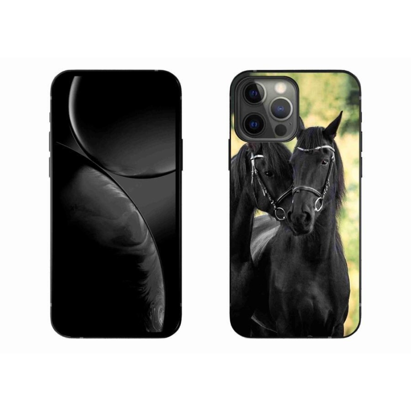 Zselés borítás mmCase iPhone 13 Pro Max 6.7 készülékhez - két fekete ló