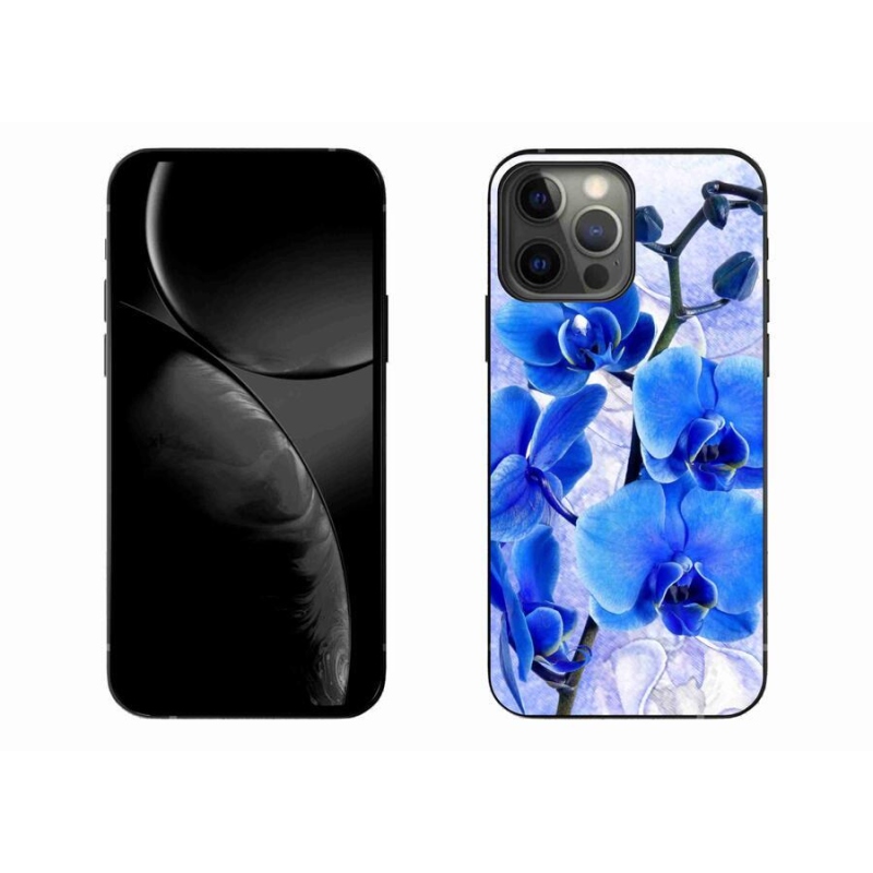 Zselés borítás mmCase iPhone 13 Pro Max 6.7 készülékhez - kék virágok