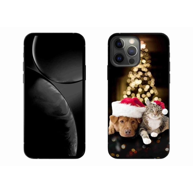 Gél borítás mmCase iPhone 13 Pro Max 6.7 készülékhez - Karácsonyi kutya és macska