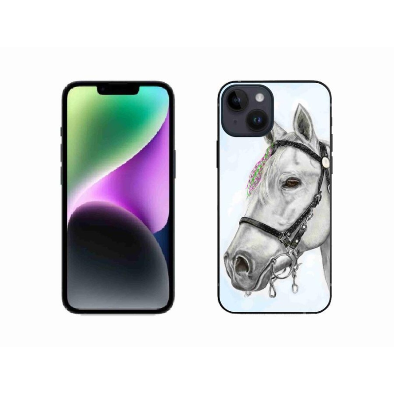 Zselés borítás mmCase iPhone 14 készülékhez - fehér ló 1
