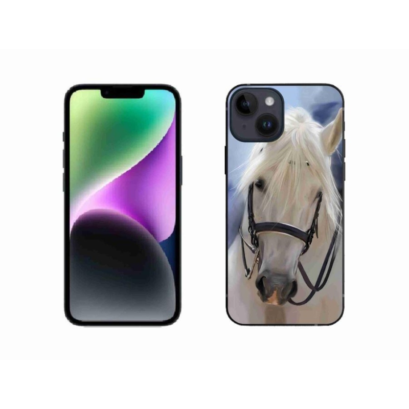 Zselés borítás mmCase iPhone 14 készülékhez - fehér ló