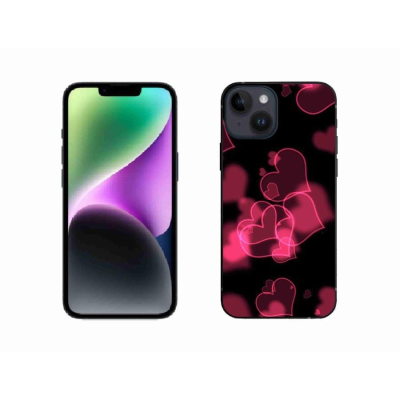 Zselés borítás mmCase iPhone 14 készülékhez - piros szívek
