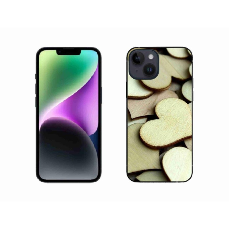 Zselés borítás mmCase iPhone 14 készülékhez - fából készült szívek