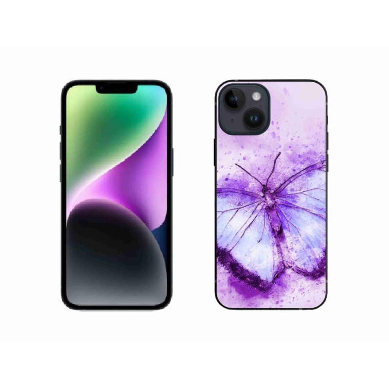 Zselés borítás mmCase iPhone 14 készülékhez - lila pillangó