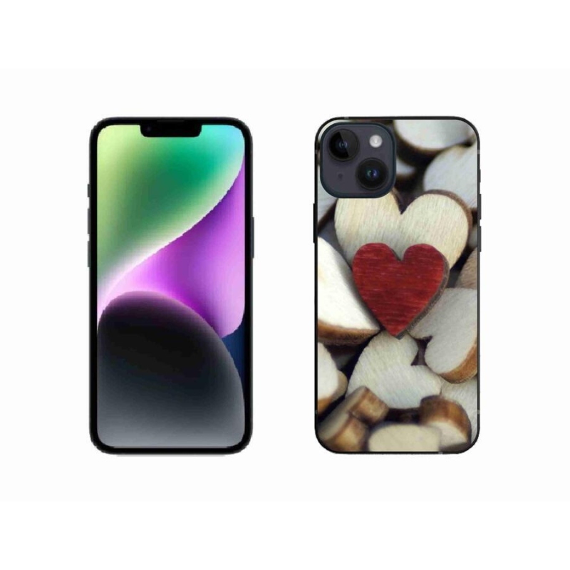 Gél borítás mmCase iPhone 14 készülékhez - gravírozott piros szív