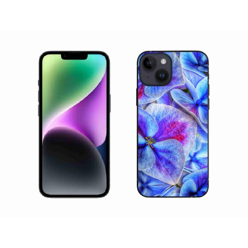 Gél védőhuzat mmCase iPhone 14 készülékhez - kék virágok 1
