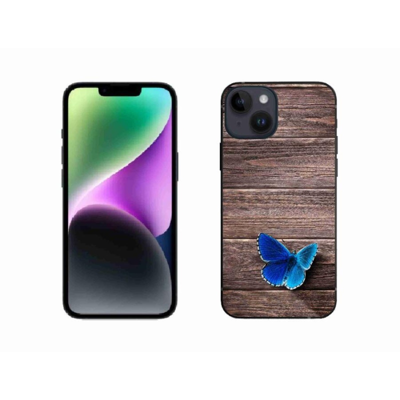 Zselés borítás mmCase iPhone 14 készülékhez - kék pillangó 1