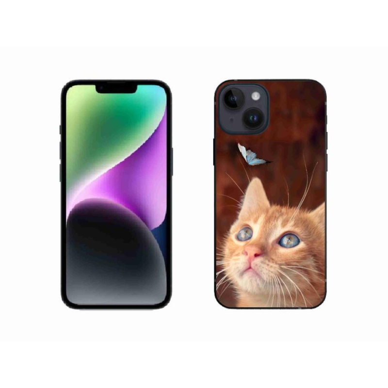 Gél borítás mmCase iPhone 14 készülékhez - pillangó és cica