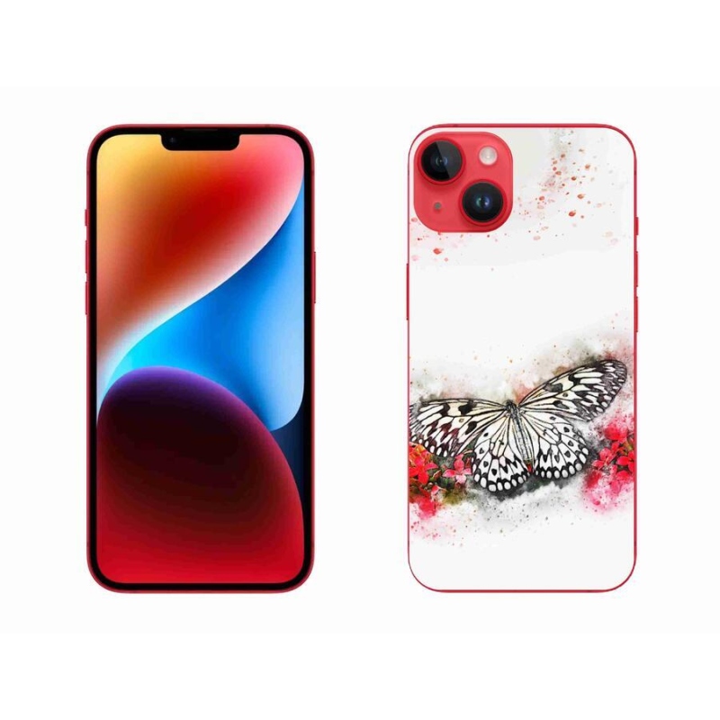 Zselés borítás mmCase iPhone 14 Plus készülékhez - fekete-fehér pillangó