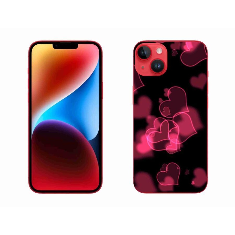 Zselés borítás mmCase iPhone 14 Plus készülékhez - piros szívek