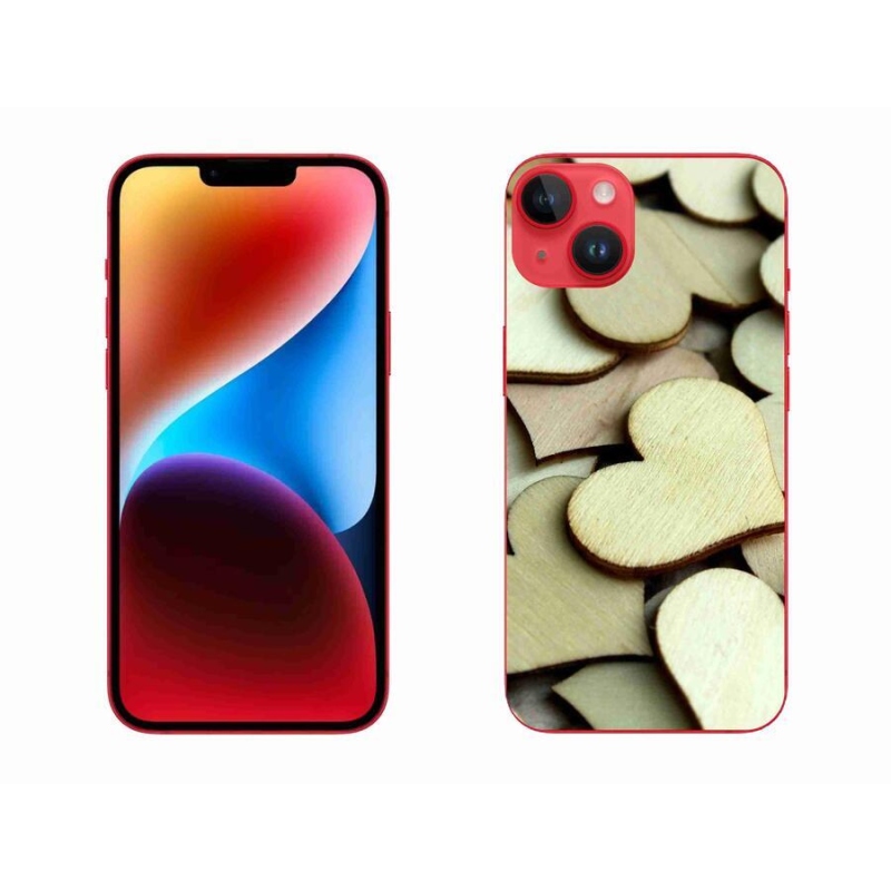 Zselés borítás mmCase iPhone 14 Plus készülékhez - fából készült szívek