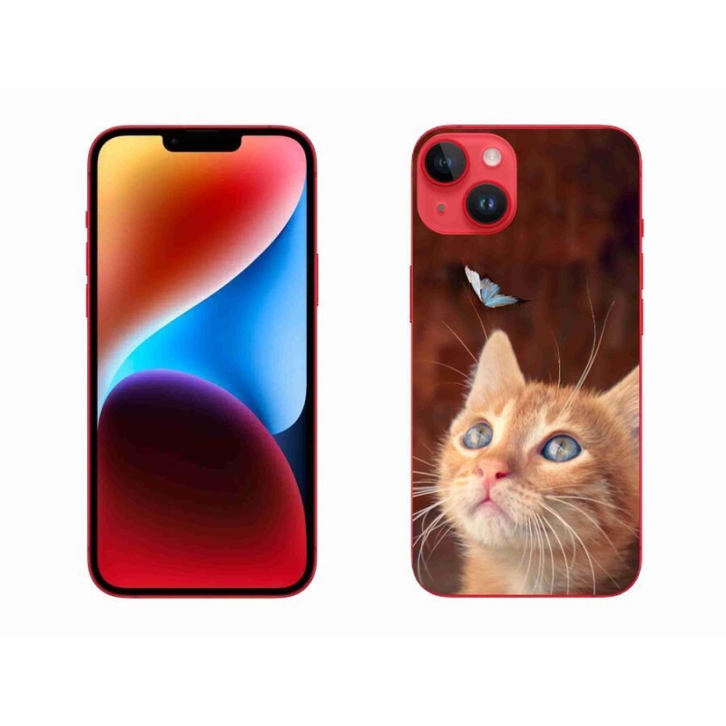 Zselés borítás mmCase iPhone 14 Plus készülékhez - pillangó és cica